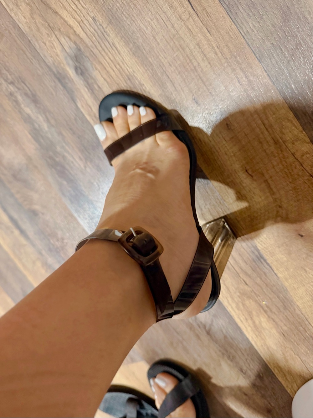 Gianni Bini Black Strappy Ankle-Buckle Heeled Sandal